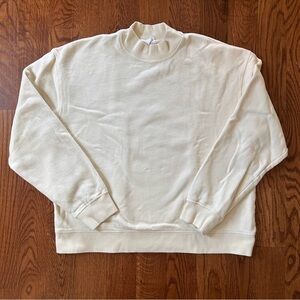 Kotn Mock Neck Sweatshirt in Alabaster - XL